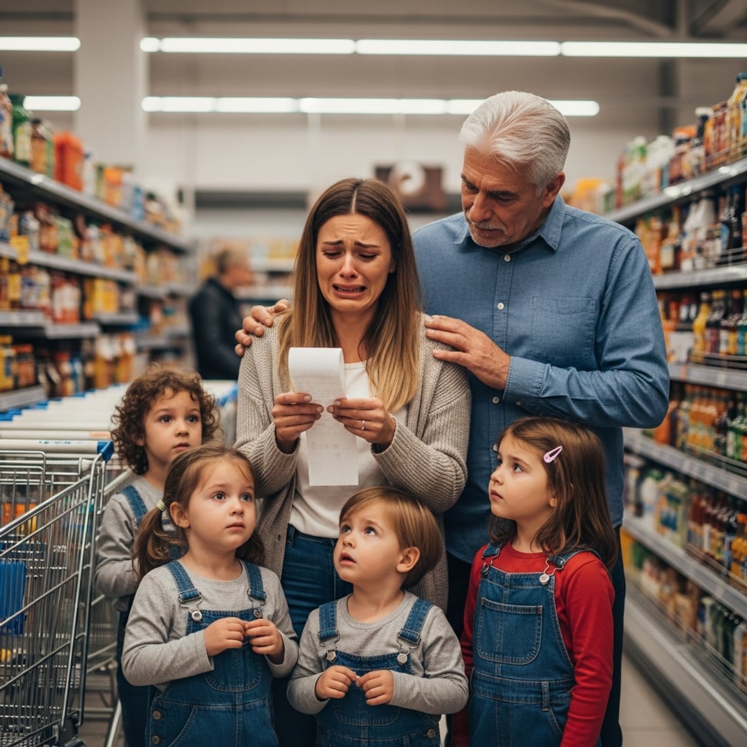 I was at the Supermarket Checkout With My Three Kids, Short by $50 for the Week's Groceries — Then a Stranger's Voice Behind Me Said Something That CHANGED EVERYTHING Forever!