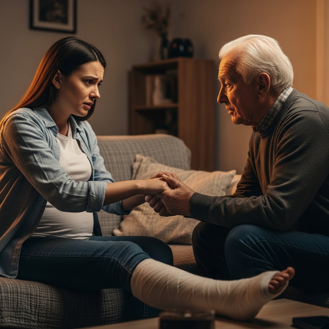 Pregnant and Stranded with a Broken Leg, My Husband Threw Me Down the Stairs, But His 80-Year-Old Grandfather Gave Me a Gift That Changed Everything FOREVER — I Couldn't Believe It!