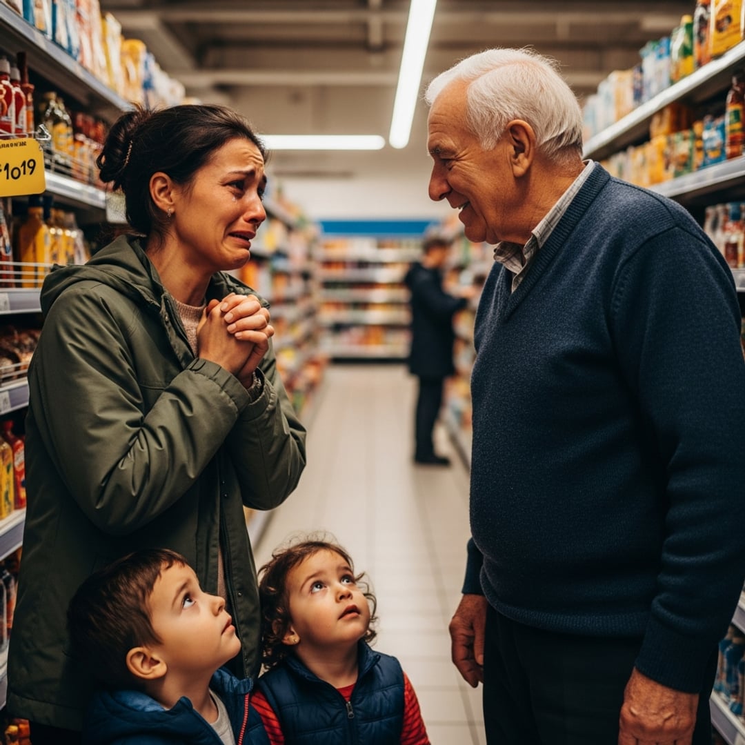 I Was at the Checkout with My Two Kids and My Last $50 – What a Stranger Did Next Changed EVERYTHING Forever!