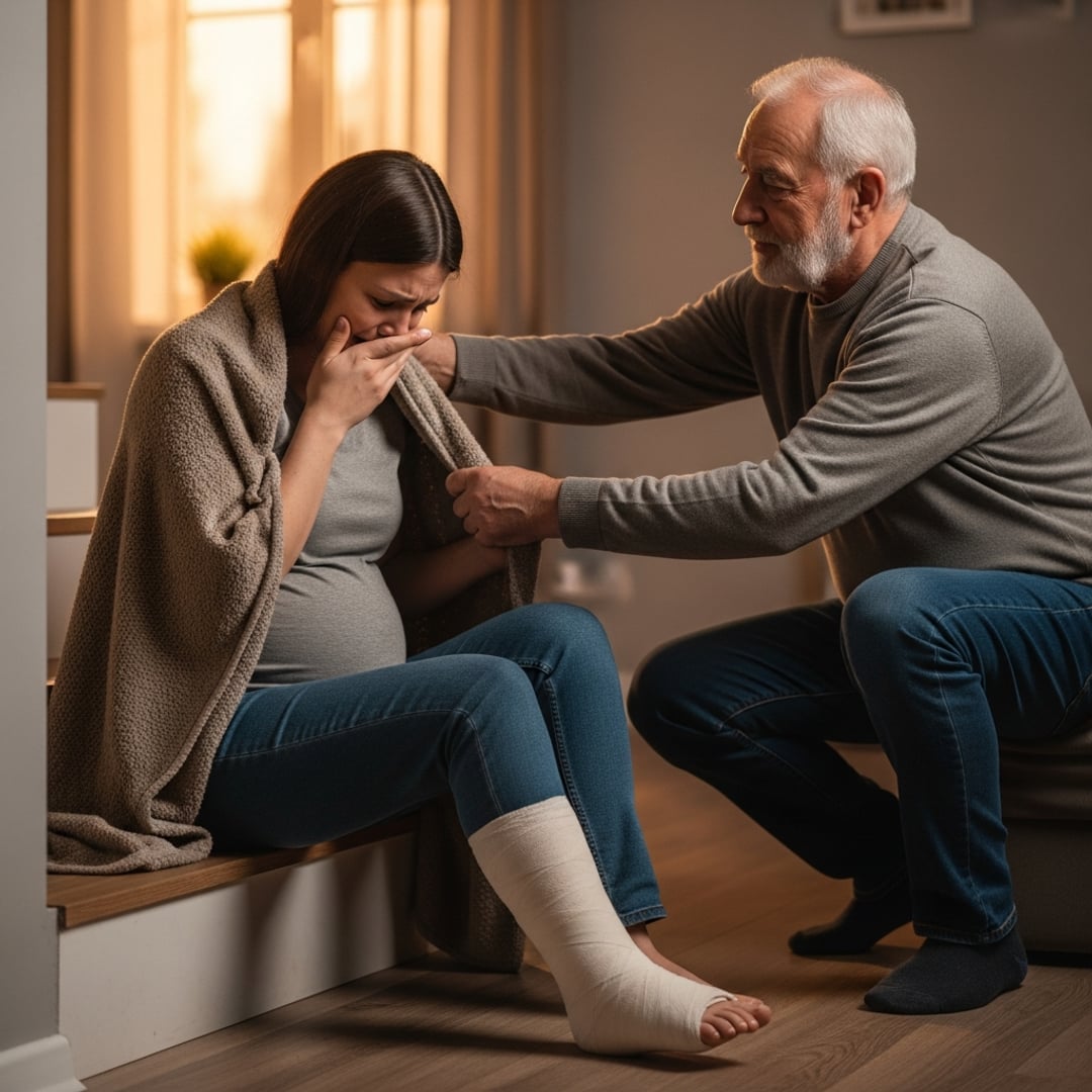 Five Months Pregnant, Broken Leg, and My Husband Left Me for Dead — But His Elderly Grandpa Showed Up and CHANGED EVERYTHING Forever