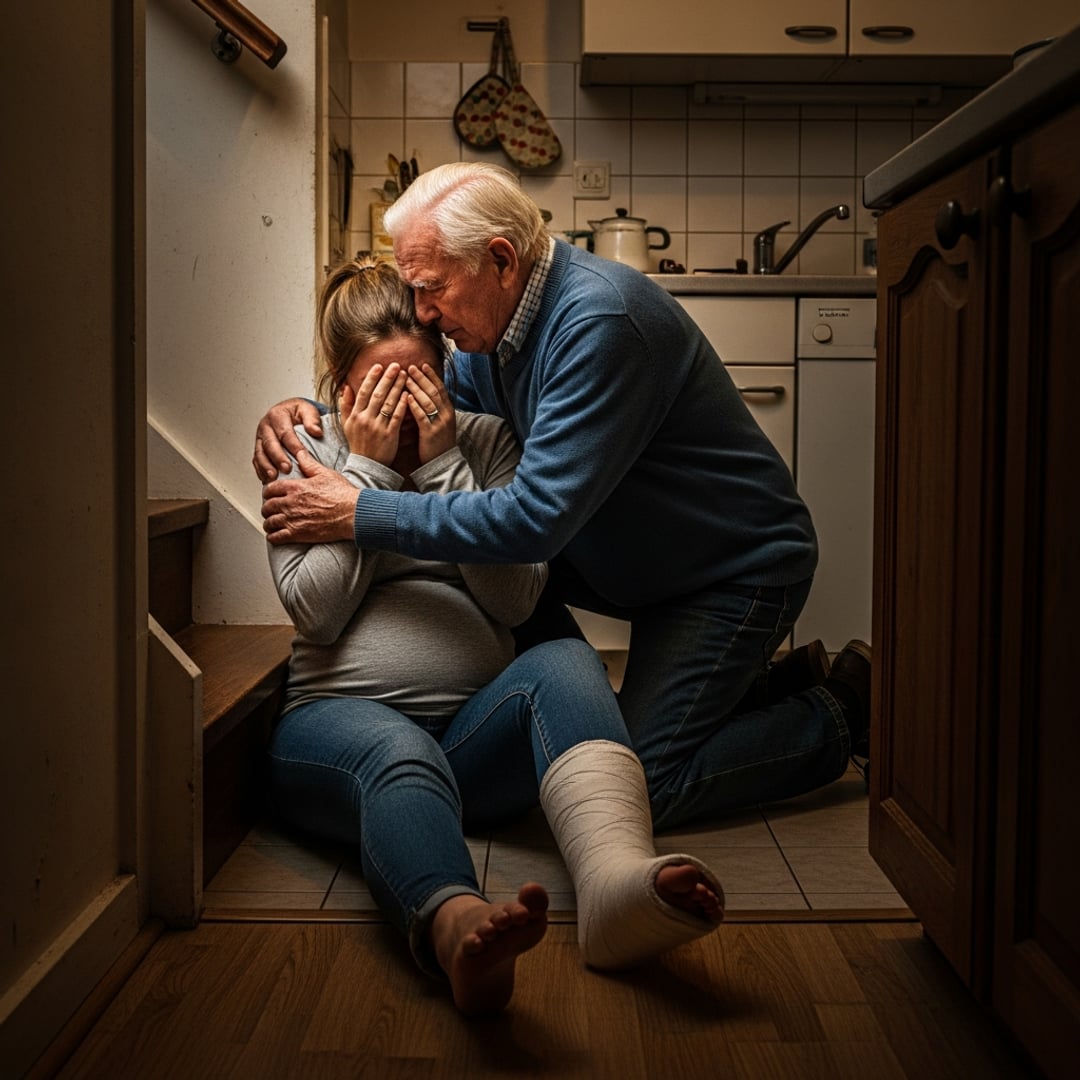 My Husband Threw Me Down the Stairs, Pregnant and Broken — Then His Grandfather Showed Up and Saved My Life!